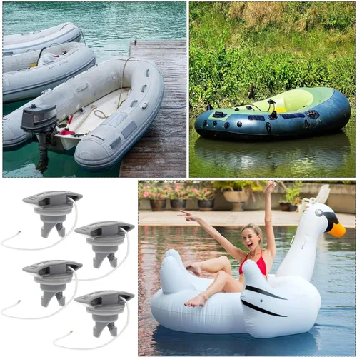 Vista 9 de BESPORTBLE Reemplazo de válvula de tabla de remo, 4 piezas de cubierta inflable de válvula de lancha, tapones de aire de repuesto para lancha