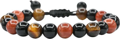 Vista 14 de Amazing Gemstone Pulsera de control de ira – Howlita Amazonita Lava Juego de pulseras para hombres y mujeres, curativa, calmante, ansiedad, alivio