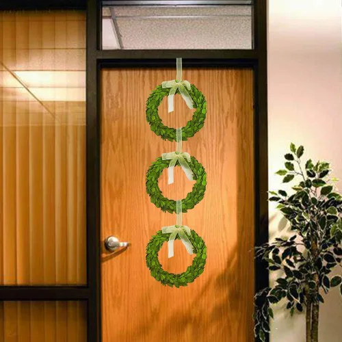 Vista 9 de BoxwoodValley - Juego de 3 coronas de hojas de arrayán preservadas, con forma de corazón para colgar en la puerta, en la pared o en la ventana.