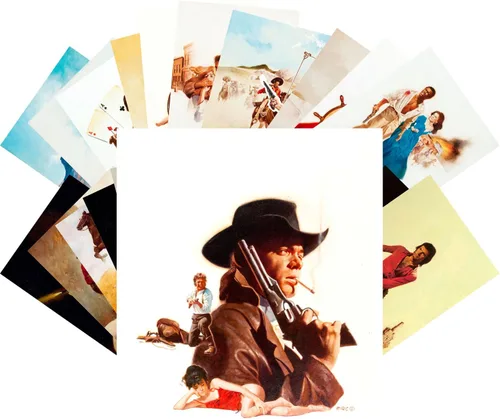 Vista 6 de PIXILUV Postales vintage 24 piezas Western Vintage película cartel salvaje oeste vaqueros indios acción