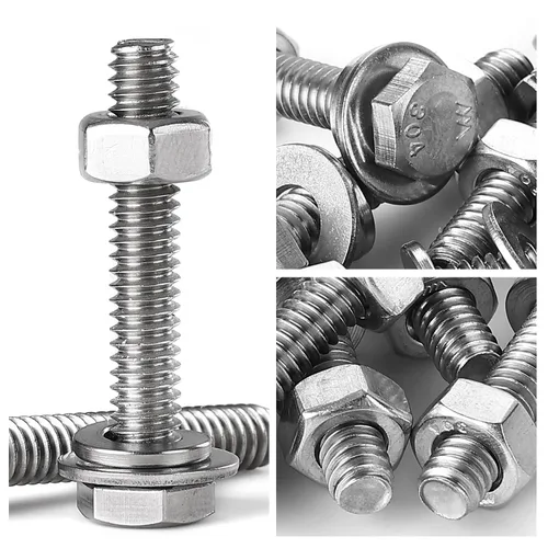 Vista 7 de Tornillos de cabeza hexagonal de 1/4-20 x 1-1/2 pulgadas, tornillos, tuercas, arandelas planas y de bloqueo, kit surtido de acero inoxidable 304