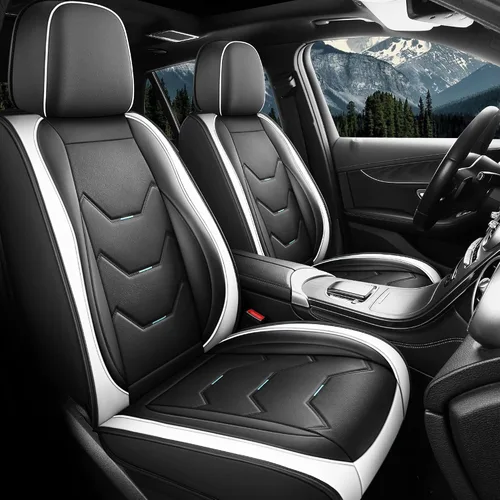 Vista 10 de otoez - Fundas universales de piel para asientos de coche, juego completo de 5 asientos, protector de asiento automotriz de repuesto compatible