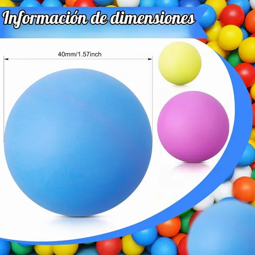 Vista 2 de Chivao 200 pelotas de tenis de mesa, lavables, juego de tenis de mesa, mini bolas de plástico para piscina, carnaval, fiesta