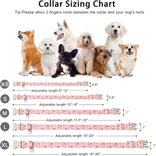 Vista 64 de Aring Pet Collar de algodón, ligero y ajustable, con hebilla de liberación rápida, para perros pequeños, medianos y grandes, para cachorros, S, Hoja