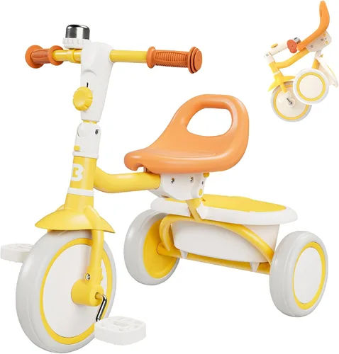 Vista 17 de besrey Triciclo para niños pequeños con campana, triciclo para niños de 18 meses a 5 años, triciclo para niños, bicicleta para niños de 1.5 a 5