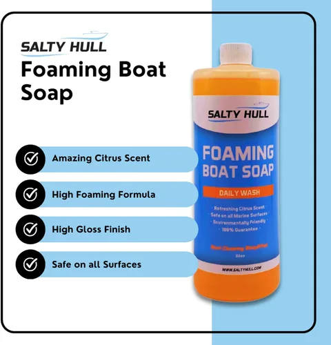 Vista 2 de 2 botellas de jabón espumoso Salty Hull para barco, naranja