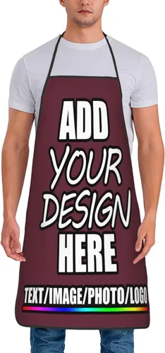 Vista 42 de Delantal personalizado personalizado para añadir nombre, foto, texto, logotipo, cocina ajustable para cocinero para hombres y mujeres