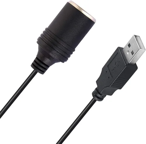 Vista 5 de USB A macho a 12 V encendedor de cigarrillos de coche, enchufe hembra convertidor de cable elevador para encendedores, grabadora de conducción