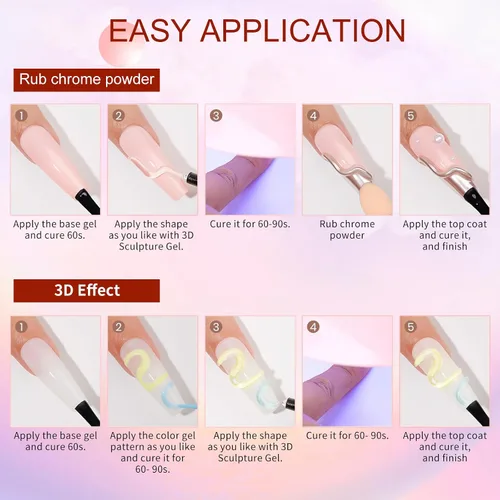 Vista 7 de MUSILAN Gel para esculpir uñas 3D con limas de cristal de cristal, gel constructor transparente para uñas, moldeo para esculpir esmalte de uñas