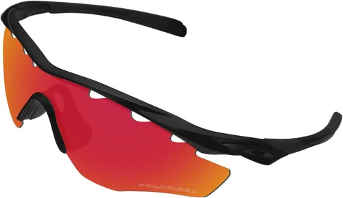 Vista 2 de BroLizard - Lente polarizada para gafas de sol Oakley M2 con ventilación, rojo