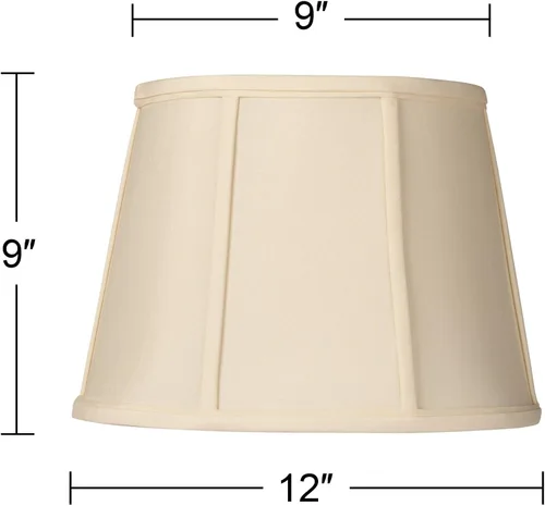 Vista 4 de Pantalla ovalada mediana crema de 9 pulgadas de ancho y 6.5 pulgadas de profundidad en la parte superior x 12 pulgadas de ancho y 8 pulgadas