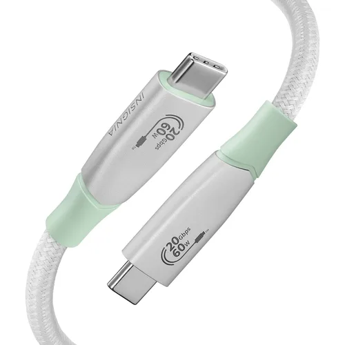 Vista 23 de Insignia Cable trenzado USB-C a USB-C (5 pies, morado claro)