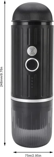Vista 7 de Cafetera eléctrica portátil Cafetera de viaje automática para camping, coche, cafetera, calefacción inalámbrica, compatible con cápsulas de café