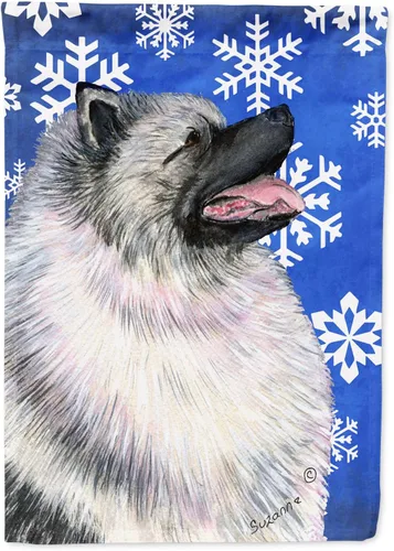 Vista 146 de Caroline's Treasures SC9374GF Bulldog English Snow flakes Holiday Garden Flag Buzón Bandera decorativa para patio exterior, patio, obras de arte