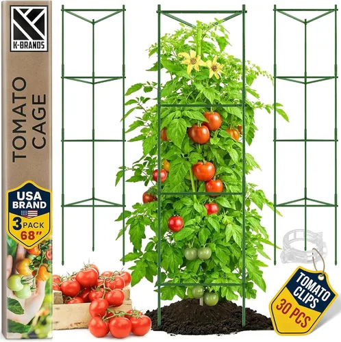 Vista 12 de Jaula de tomate – Estacas grandes de enrejado y estructuras de soporte para plantas para verduras y plantas trepadoras – Jaulas altas para tomate