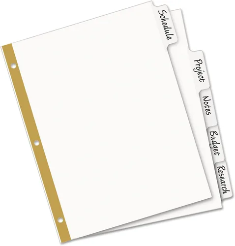 Vista 3 de Separadores de escritura con pestañas laminadas borrables (5/juego) [Juego de 5]