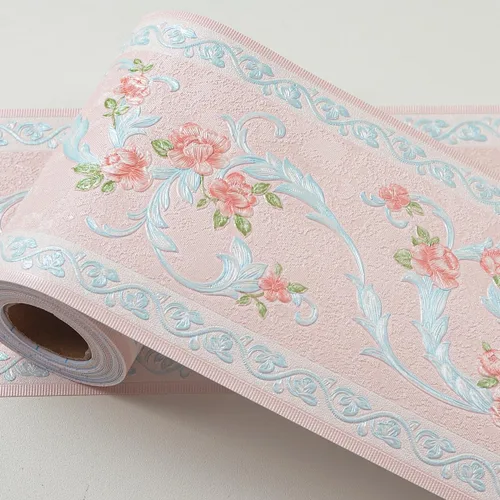 Vista 14 de AbaBoorty Papel Tapiz con Borde Floral Beige para Decoración 196"X4.1" Despegar y Pegar Borde de Pared Impermeable Adhesivo de Azulejos Papel Tapiz