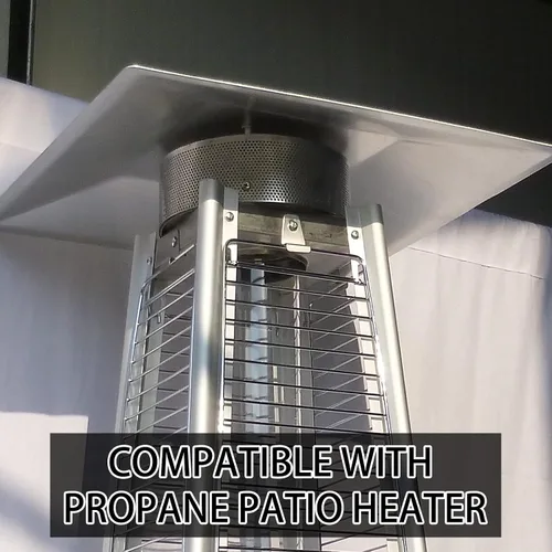 Vista 6 de Escudo de calor para calentador de patio, reflector de calor cuadrado de aluminio, piezas superiores de repuesto para calentadores de tubo de vidrio