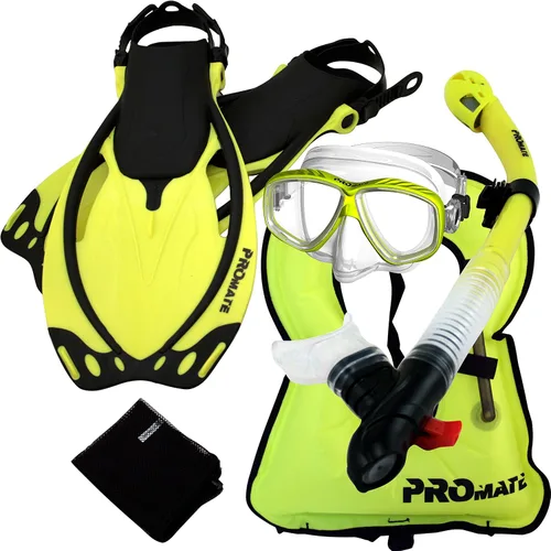 Vista 10 de Promate Chaleco de buceo Máscara de purga Aletas de snorkel seco Juego de bolsa de malla
