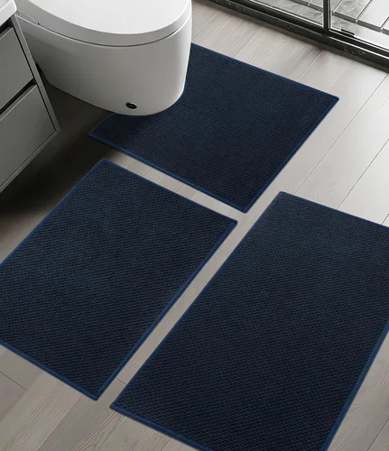 Vista 31 de YIHOUSE Juego de 2 tapetes de baño ultrafinos de secado rápido, tapete de baño absorbente para baño, antideslizante, lavable a máquina (beige)