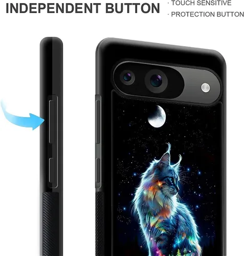 Vista 1727 de Compatible con Google Pixel 4A 5G Mobile Case Creative Acrylic Panel trasero Silicona Protección Grip especialmente diseñado para Google Pixel 4A 5G
