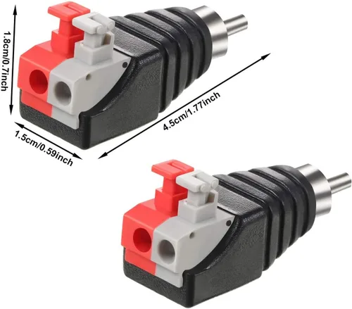 Vista 2 de MATTOX Cable de altavoz a audio macho RCA conector adaptador Jack Plug 10pcs/Set