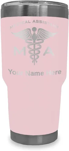 Vista 17 de LaserGram Taza aislada al vacío de 20 onzas, asistente médico MA, grabado personalizado incluido (negro)