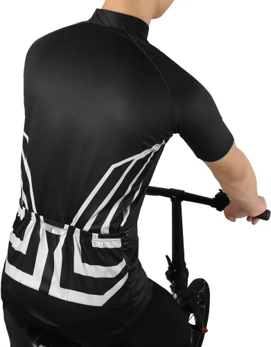 Vista 4 de Camisetas de ciclismo para hombre, camisetas de ciclismo de manga corta, chaqueta de bicicleta con cremallera completa