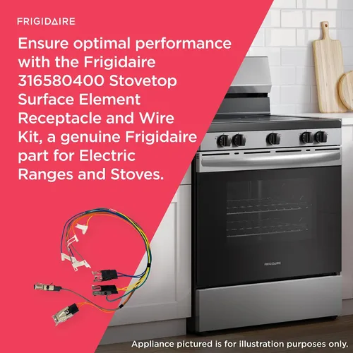 Vista 3 de Frigidaire 316580400 Kit de receptáculo y alambre de superficie de estufa para estufas y estufas eléctricas