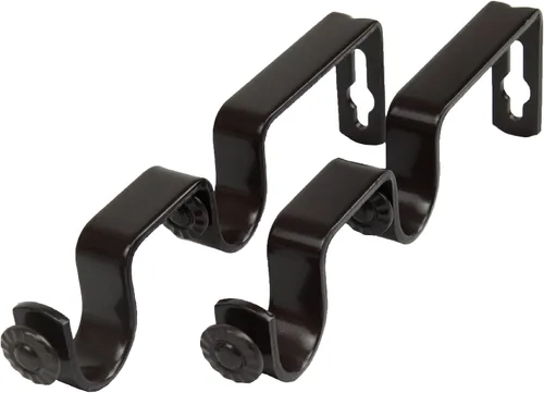 Vista 2 de Rod Desyne 3/4" Negro Doble Soporte Par, 2 Piezas