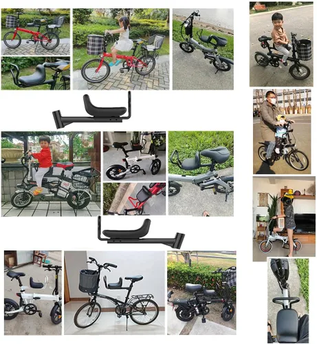 Vista 7 de Asiento delantero de bicicleta para niños, asiento para bicicletas de liberación rápida, silla de bebé desmontable, se adapta a bicicletas