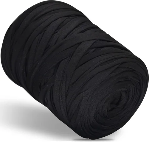 Vista 16 de 400g de hilo de tela elástica para tejer con ganchillo para DIY, 119 metros de hilo de espagueti grueso para tejer para proyectos de bolso, cesta