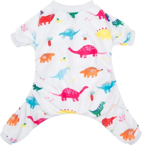 Vista 29 de CuteBone - Pijama de Halloween para perro, enterizos para cachorros, ropa suave para gatos, abrigo de Navidad para mascotas, cómodo traje de cuerpo