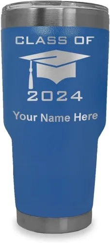 Vista 34 de LaserGram Vaso aislado al vacío de 20 onzas, grado de tapa clase de 2024, 2025, 2026, 2027, 2028, grabado personalizado incluido (negro)