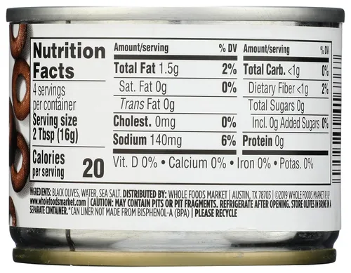Vista 2 de 365 de Whole Foods Market, Aceitunas maduras en rodajas, 2.25 onzas