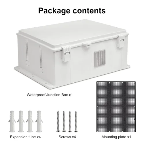Vista 7 de Namunanee - Caja de conexiones eléctricas para exterior, recinto resistente al agua de ABS con panel de montaje interno y tapa con bisagras, 9.2" H