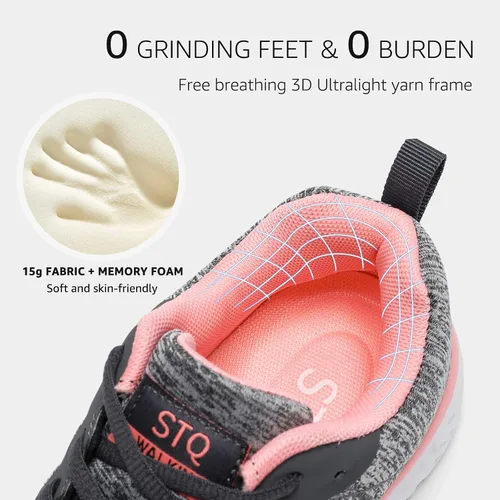 Vista 4 de STQ - Zapatos de caminar para mujer con cordones tenis ligeros