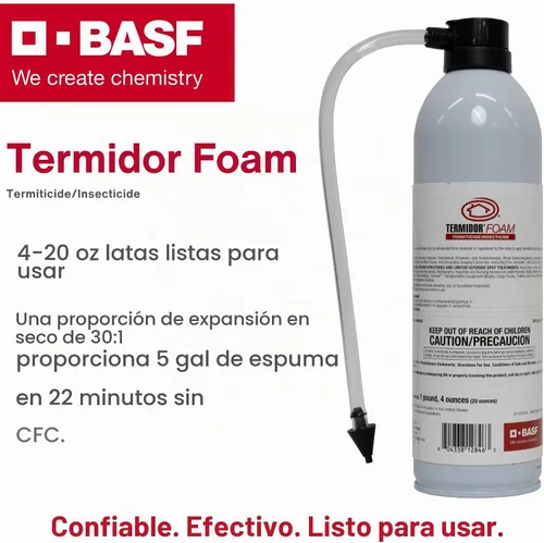 Vista 2 de BASF Termidor Foam - Insecticida termiticida de 20 onzas, para termitas, hormigas y madera, destruyendo plagas e insectos