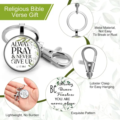 Vista 3 de Fumete Llavero cristiano a granel con versículo bíblico religioso, cita de las Escrituras, regalos inspiradores, suministros para hombres y mujeres