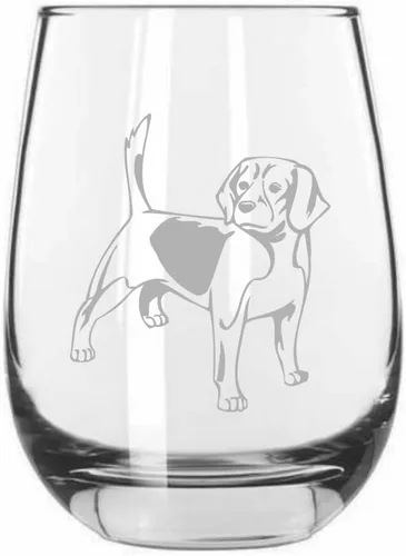 Vista 470 de Shar Pei (chino) - Vaso de vino sin tallo grabado para perro, 15.25 onzas