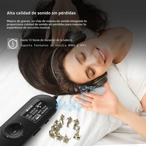 Vista 5 de Reproductor de MP3, reproductor de MP3 USB con radio FM, idoooz U2 8 GB reproductor de música expandible hasta 32 GB, reproductor MP3 USB