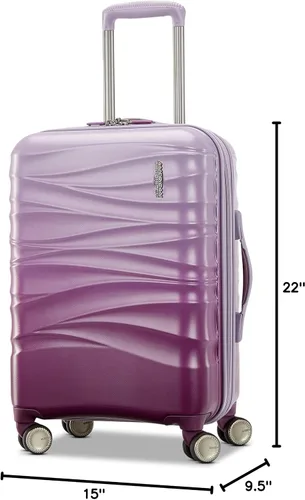 Vista 9 de American Tourister Cascade Hardside - Maleta giratoria ligera, Púrpura (Purple Haze), Cascade Hardside Equipaje Expandible Con Ruedas Giratorias