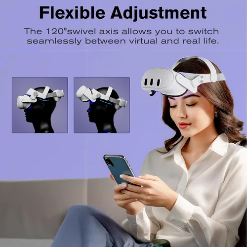 Vista 5 de Elite Strap for Oculus Quest 3, Adjustable and Lightweight Head Strap for Enhanced Support & Balance Weight in VR