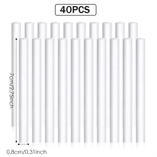 Vista 3 de 40 piezas de algodón de filtro de humidificador de repuesto, filtros de mini humidificador de viaje, filtros para automóvil, piezas de repuesto