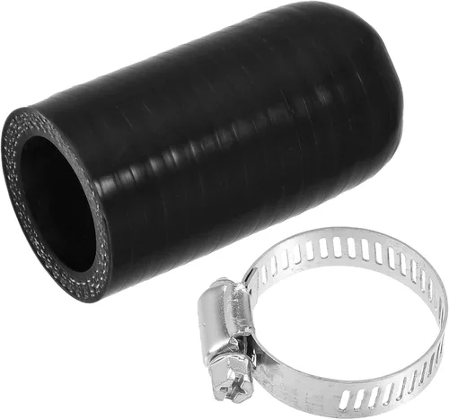 Vista 9 de uxcell 1 Unidades 0.236 in ID silicona refrigerante tapa con abrazadera para calentador de refrigerante derivación vacío puerto de agua negro