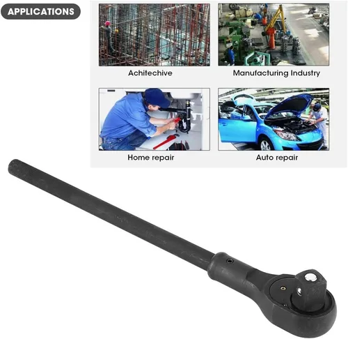 Vista 3 de Fydun Llave de casquillo de trinquete de alta resistencia, cabeza de trinquete, reversible, herramienta de reparación automática de longitud media