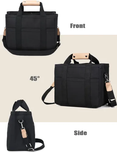 Vista 2 de YIKOEE Bolso tote con bolsillos para mujer bolso cruzado de lona - múltiples compartimentos