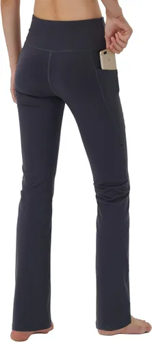 Vista 2 de Pantalones de yoga para mujer con bolsillos ocultos, control de abdomen, leggings largos para correr