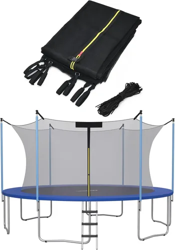 Vista 10 de Goplus Trampoline Net Replacement for 8FT 10FT 12FT 14FT 15FT 16FT Round Frame Trampolines, Weather-Resistant Breathable Safety Enclosure Net with