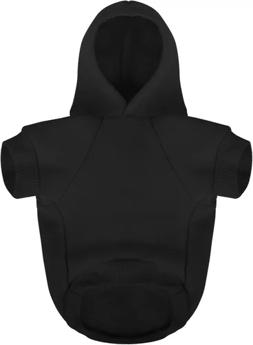 Vista 2 de Paiaite Sudadera Negra con Capucha para Perro Chihuahua: Mantén a Tu Cachorro Abrigado y Elegante con una Sudadera Estampada 'The Dog Face', Ropa